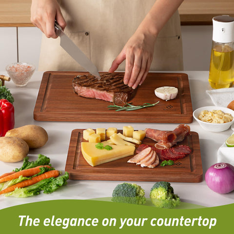 Socisen two-piece cutting board set for versatile kitchen tasks