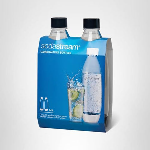 Sodastream bottle being filled at home for custom sparkling drinks.