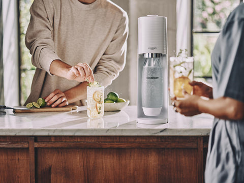 SodaStream dishwasher-safe bottle simplifies cleanup after meals.