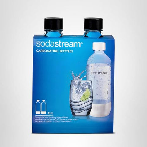 Sodastream twin-pack bottles ready for guests and quick refills