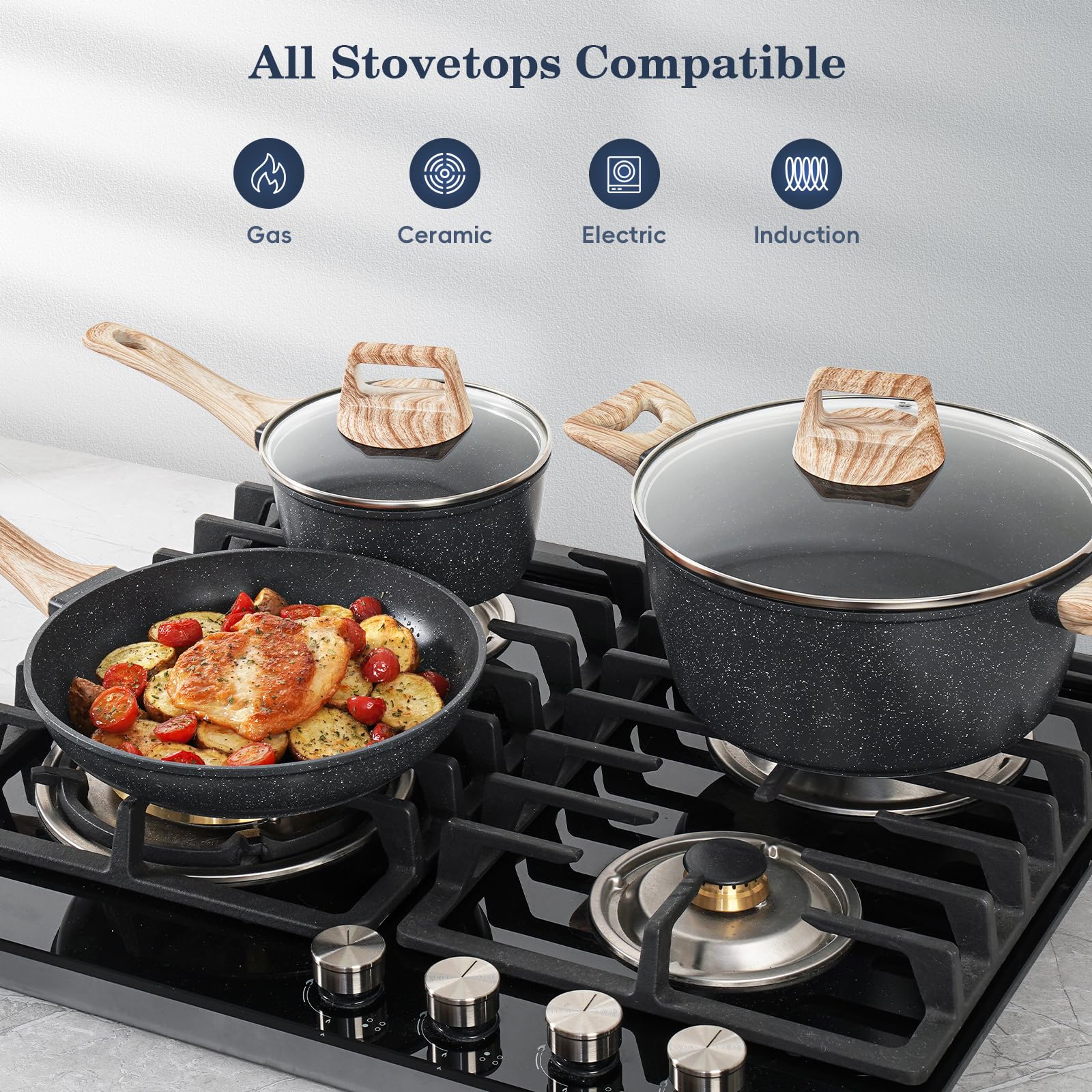 SODAY induction-ready design works on gas, electric, ceramic and induction stoves