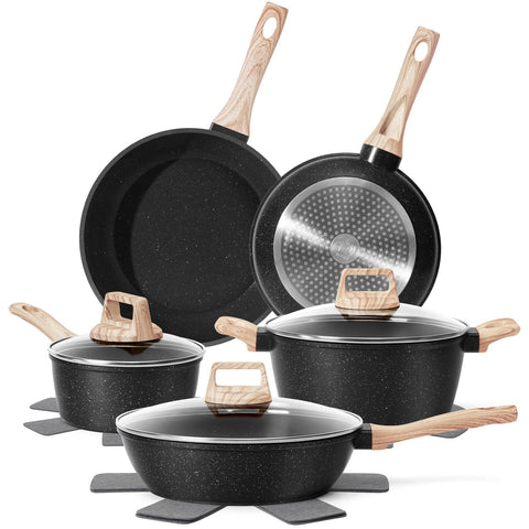SODAY 12-Piece Nonstick Fry Pan in granite coating for easy, low-oil cooking