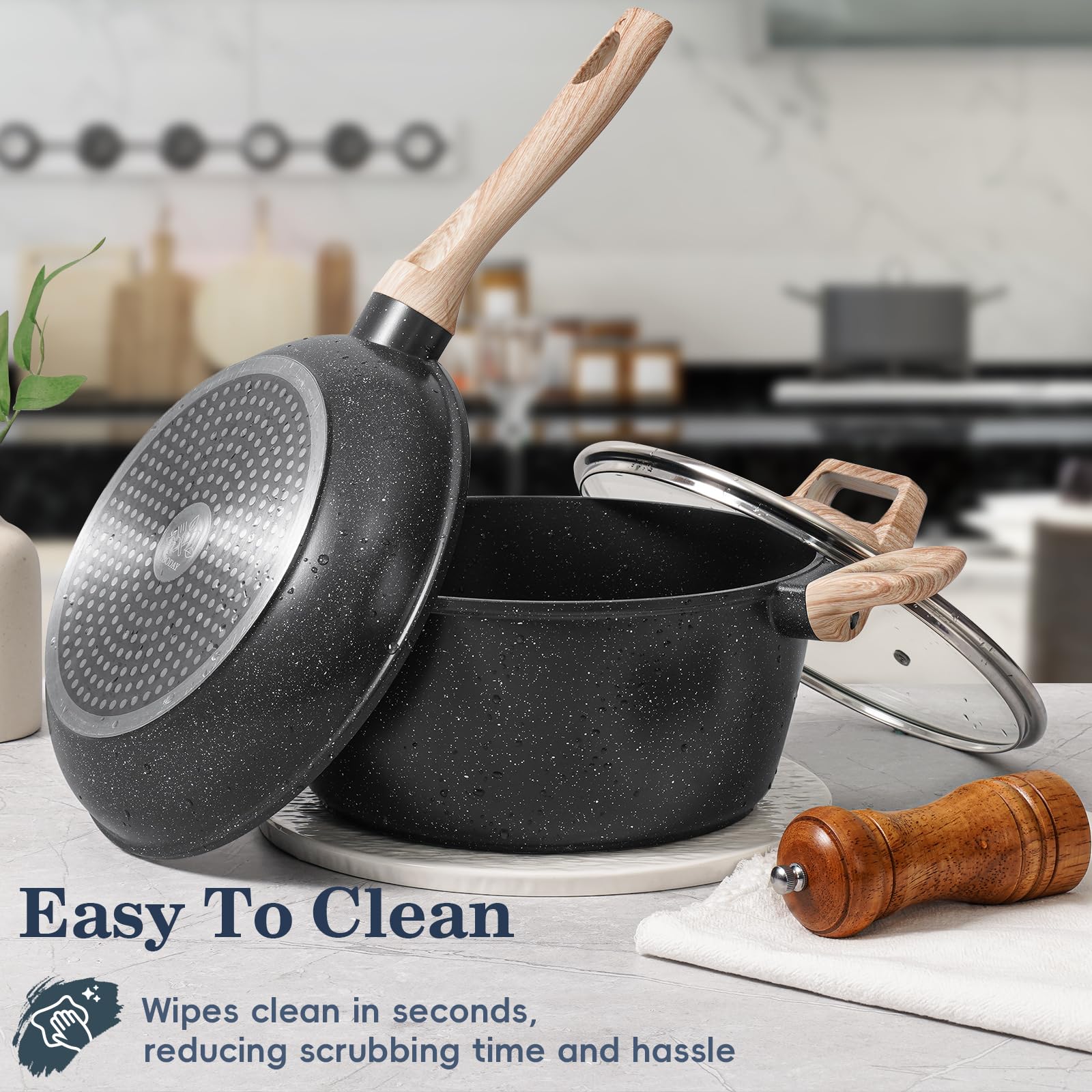 SODAY saute pan with even heat for consistent searing and simmering