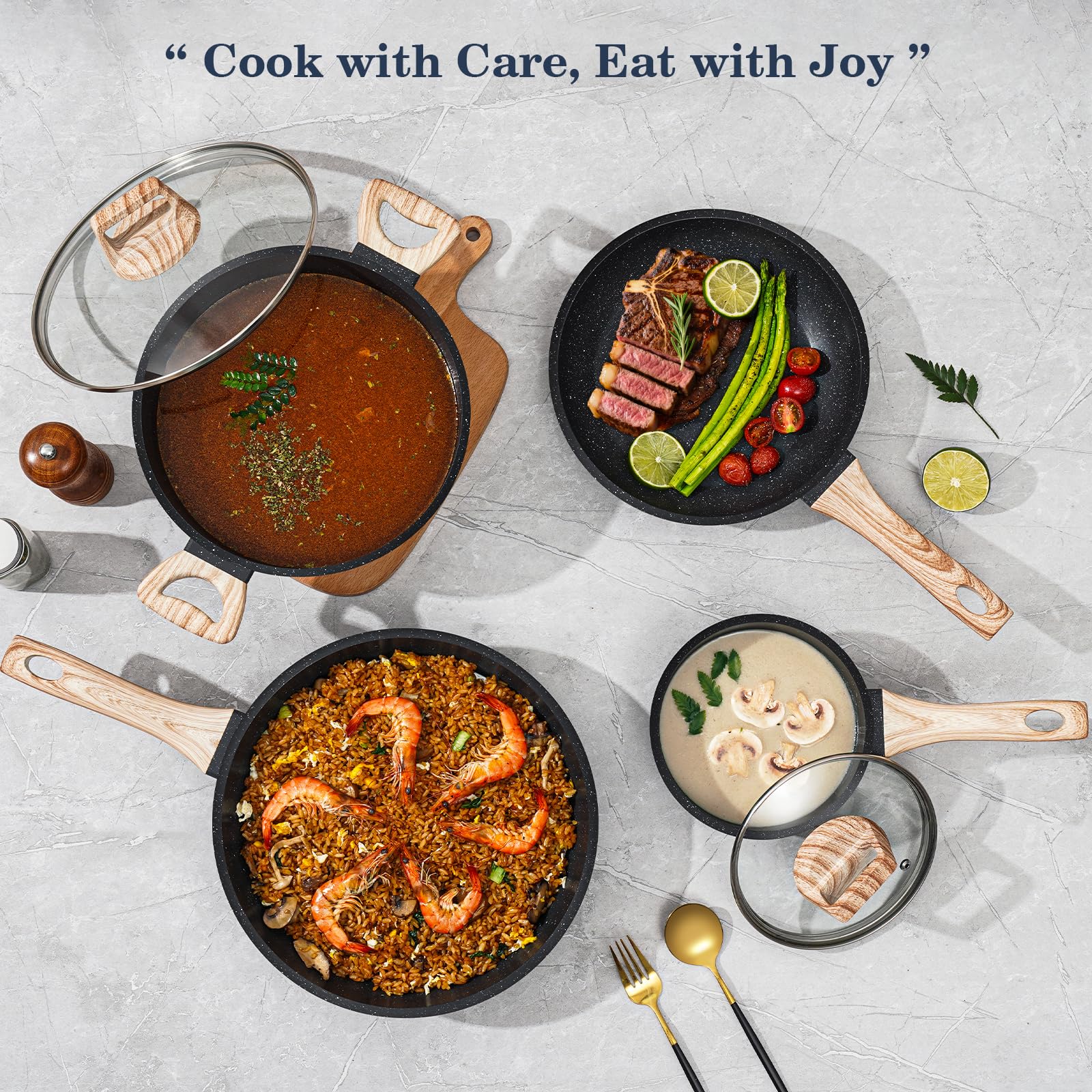 SODAY stay-cool handles and secure lids enable comfortable cooking