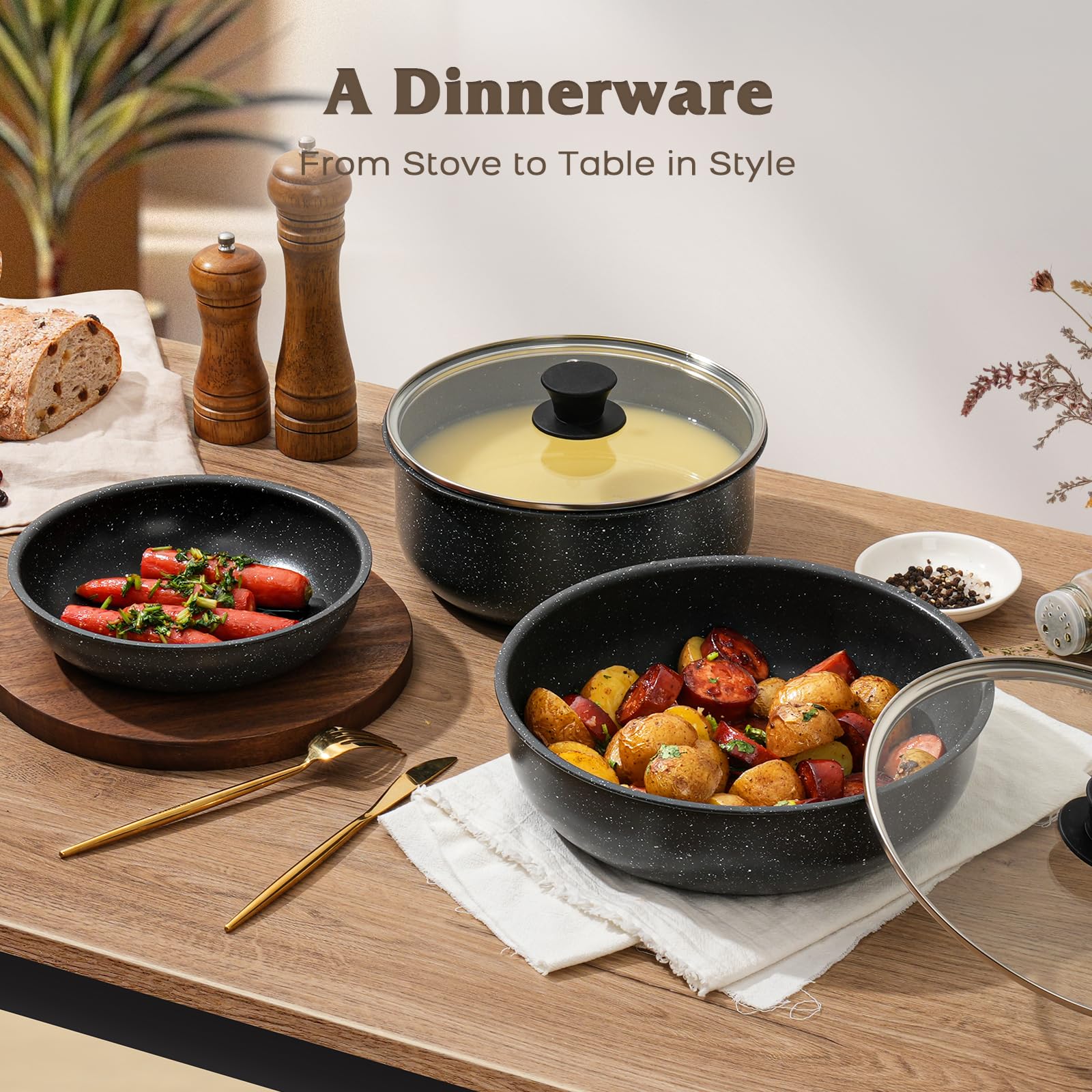 SODAY glass lids in multiple sizes for flexible cooking and storage