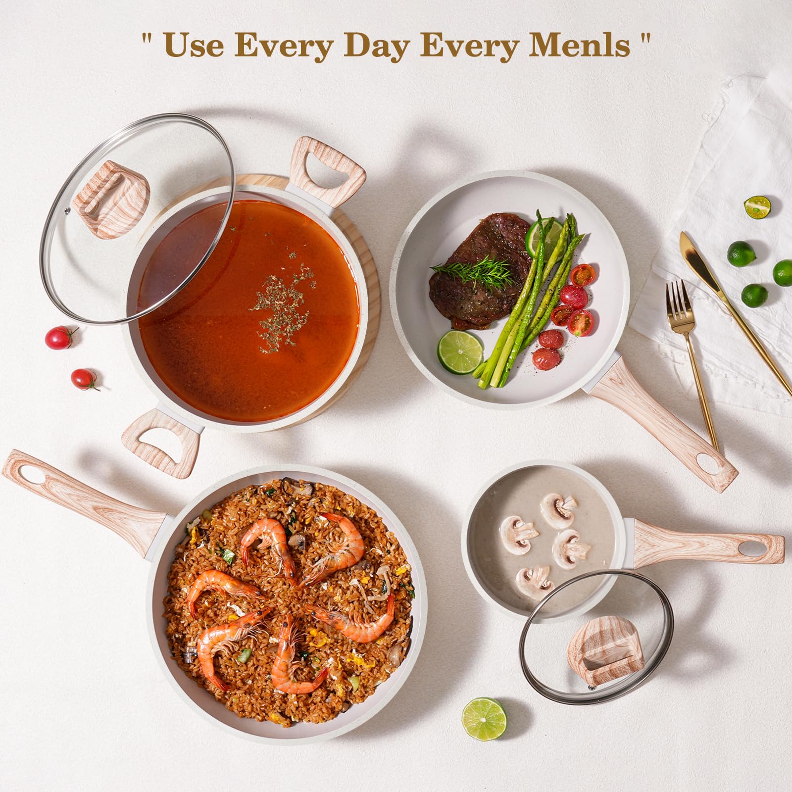SODAY induction-compatible cookware works on all stovetops.