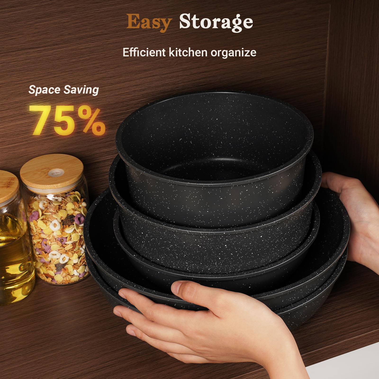 SODAY induction-oven-safe set compatible with multiple cooktops and oven use.