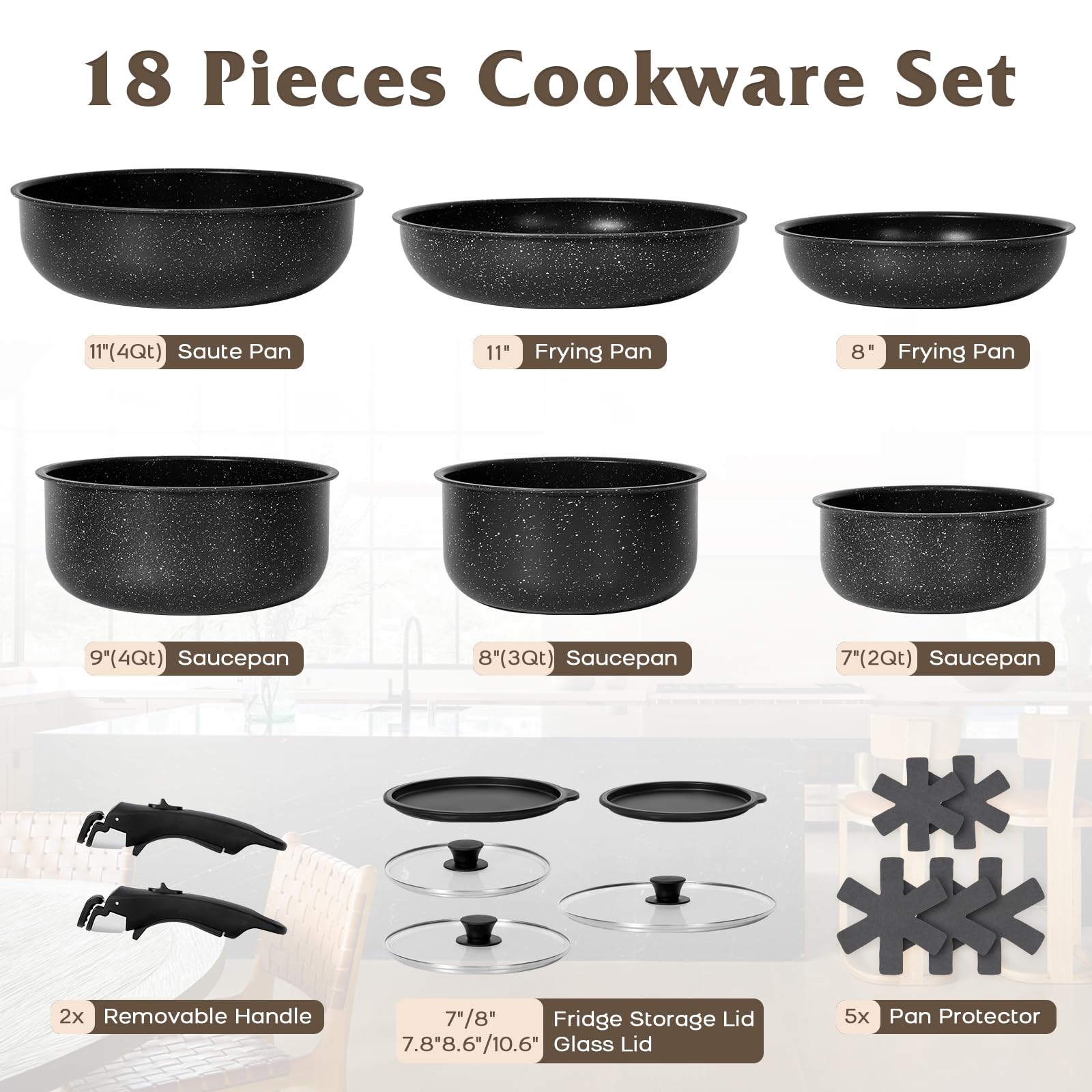 SODAY detachable-handle pots enable compact, stackable storage