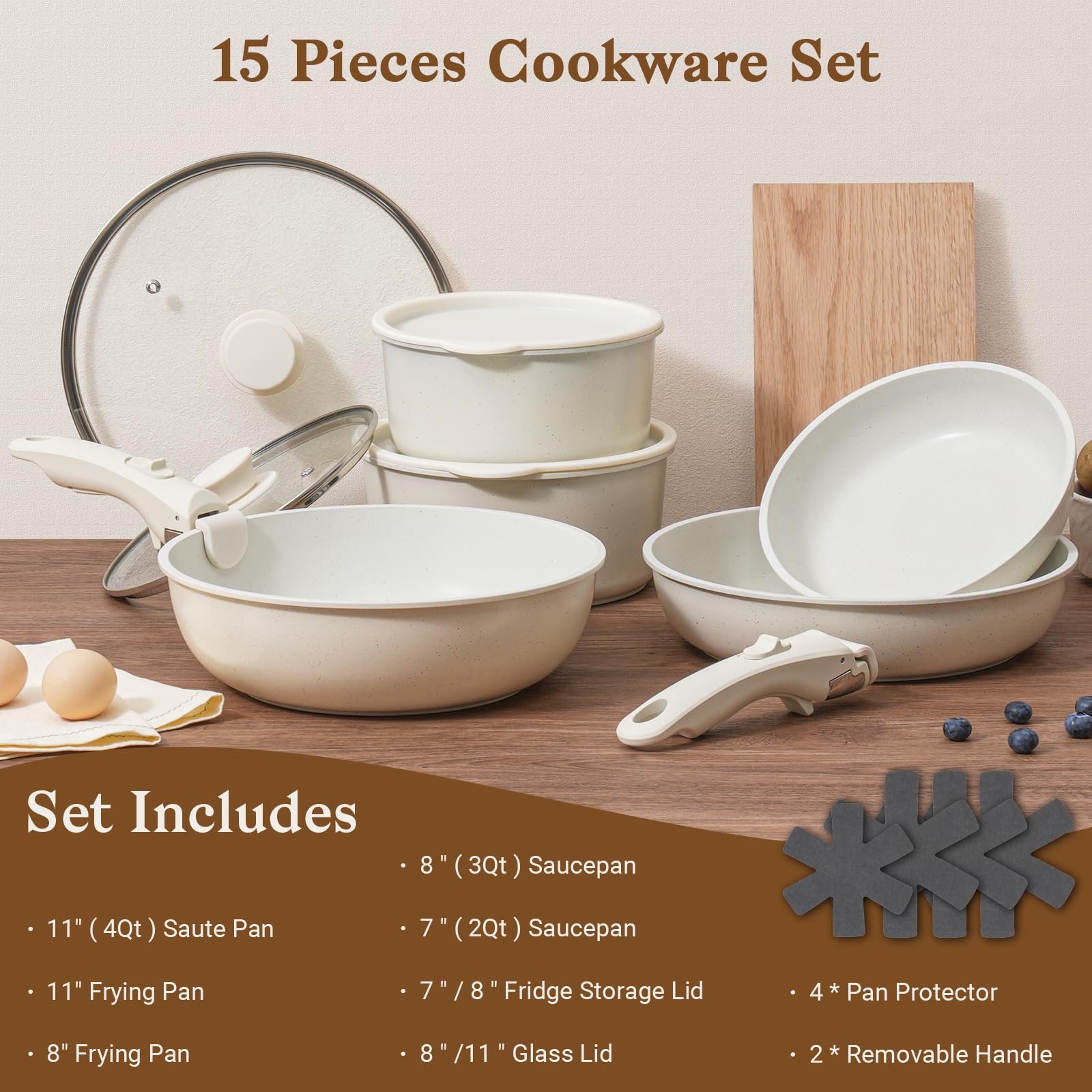 SODAY removable handles for compact storage and space-saving