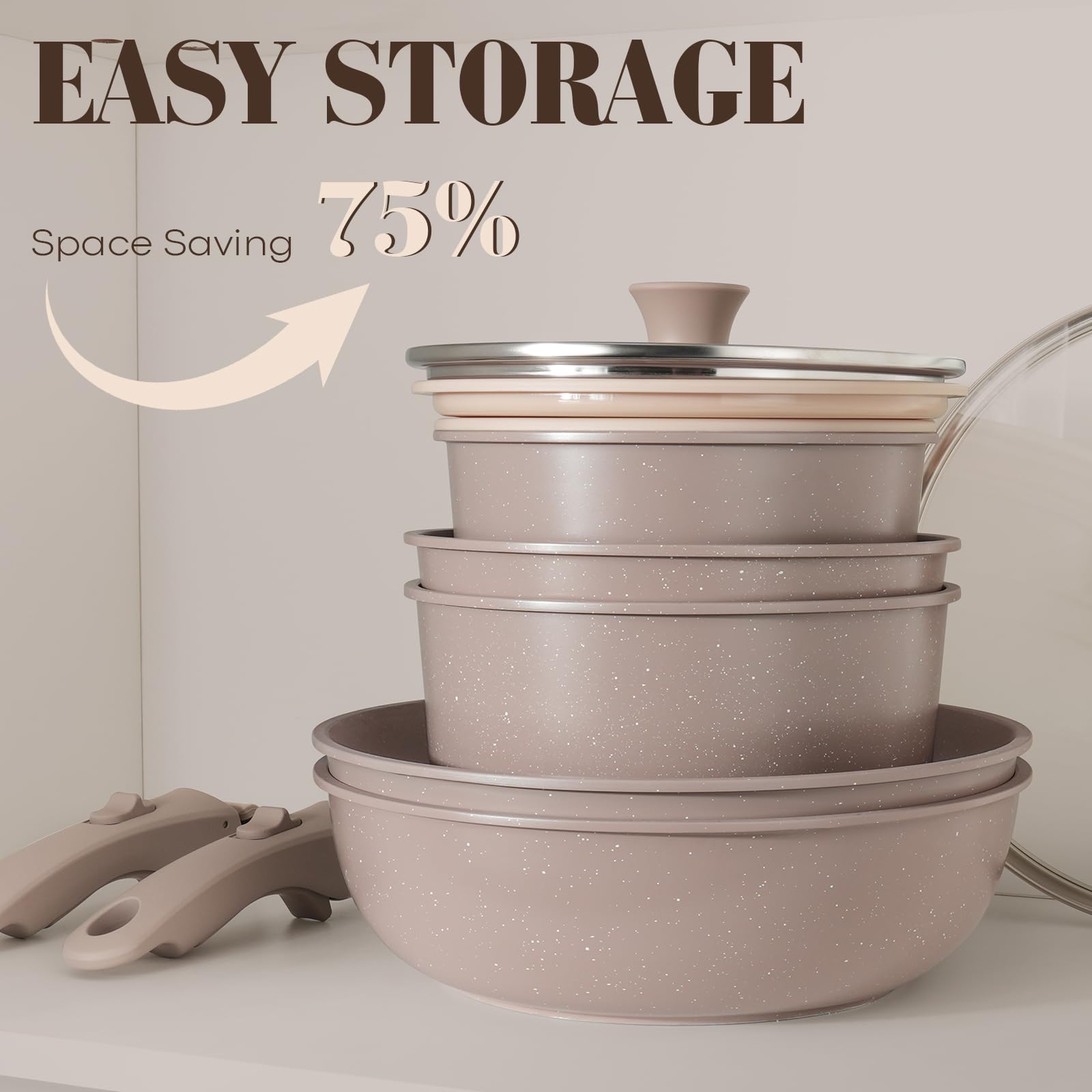 SODAY stackable design saves cabinet space and keeps kitchen organized
