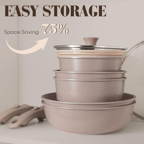 SODAY stackable design saves cabinet space and keeps kitchen organized