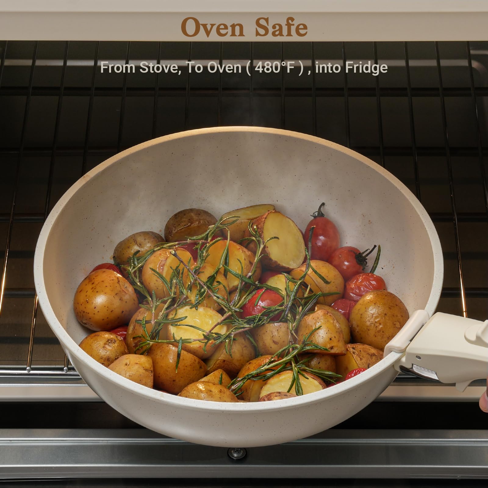 SODAY stylish white cookware enhances kitchen aesthetics and practicality