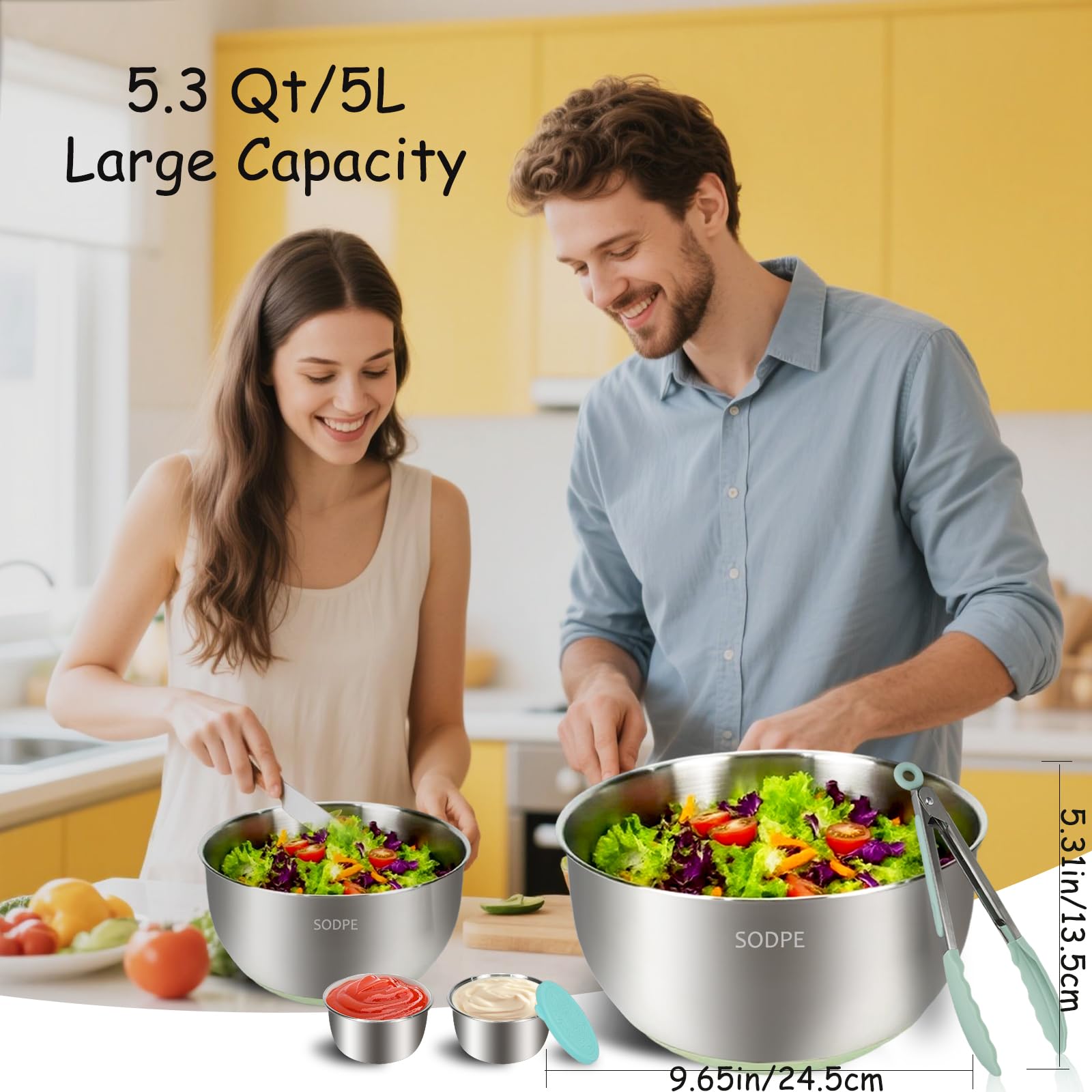 SODPE interchangeable blades provide versatile slicing, shredding, and dicing for diverse recipes.