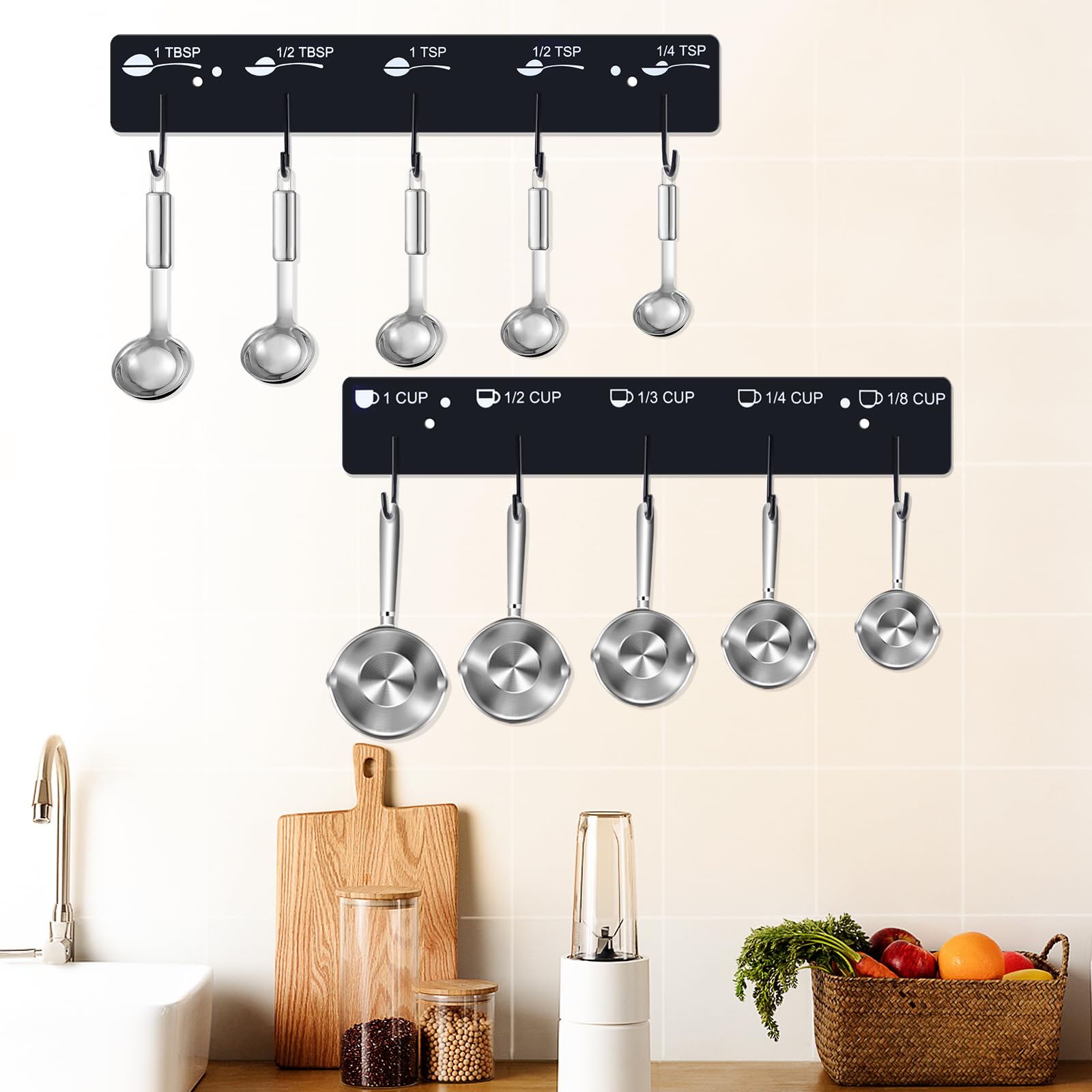 SoeKoa durable iron rack supports cups and spoons securely