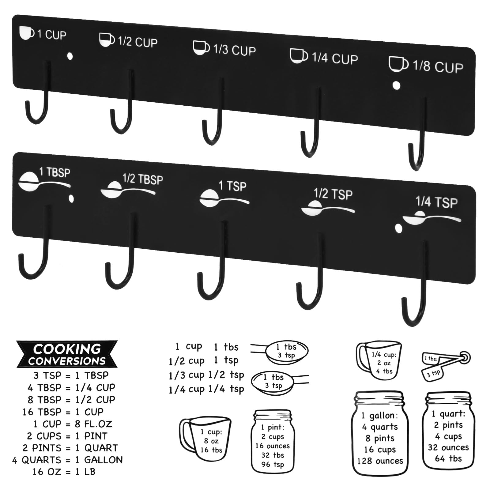 SoeKoa measuring spoons rack hanging keeps small tools within reach