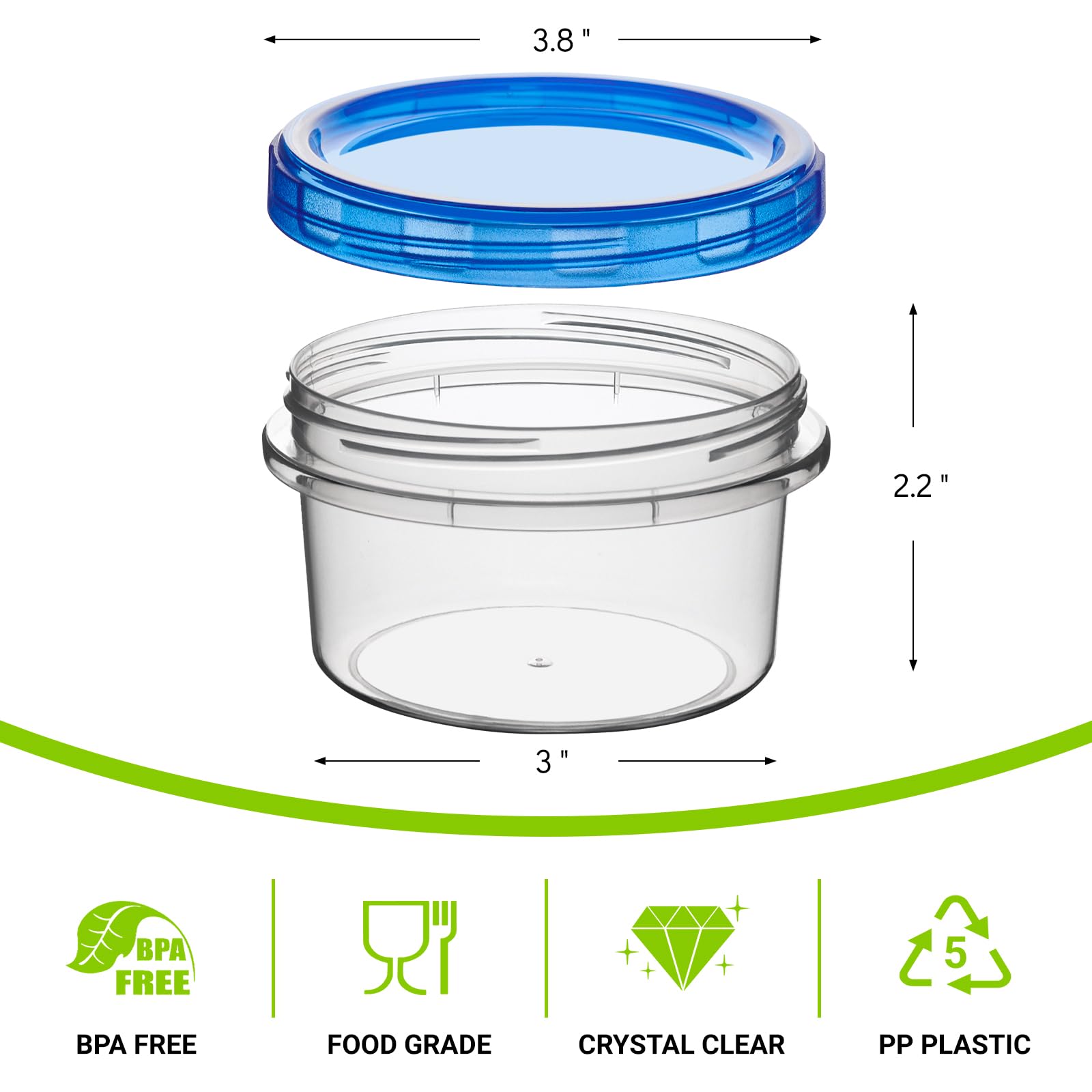 Soelomu 8oz freezer container lid closeup showing airtight screw lids