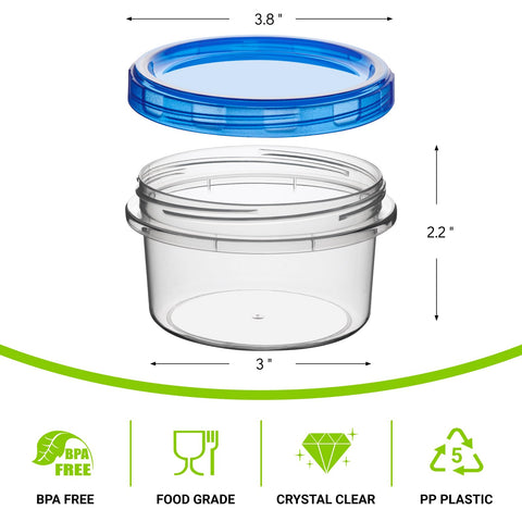 Soelomu 8oz freezer container lid closeup showing airtight screw lids