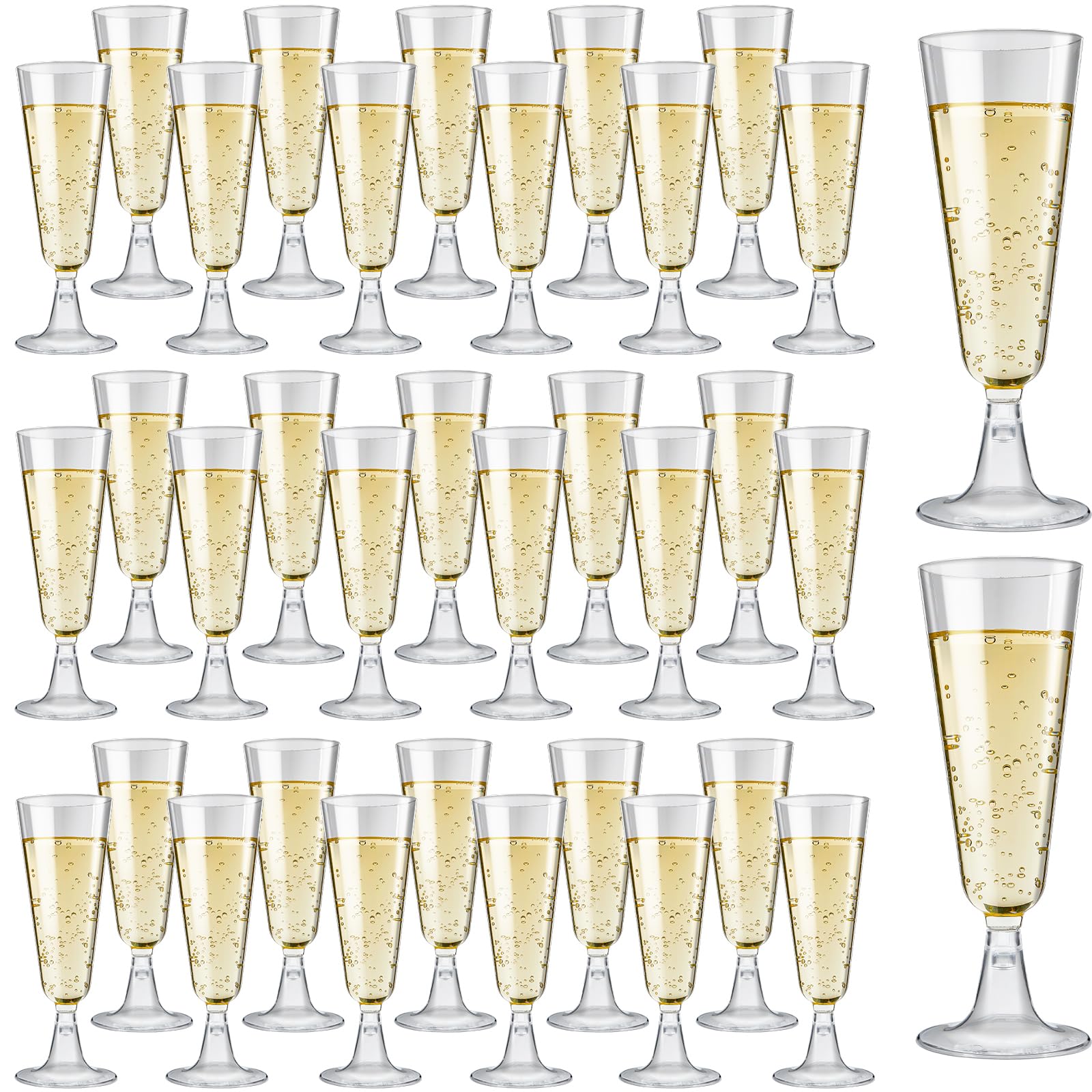 Soelomu champagne flutes in clear plastic for elegant toasts at parties