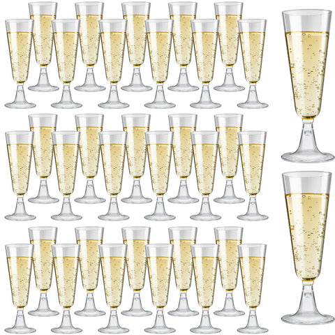Soelomu champagne flutes in clear plastic for elegant toasts at parties