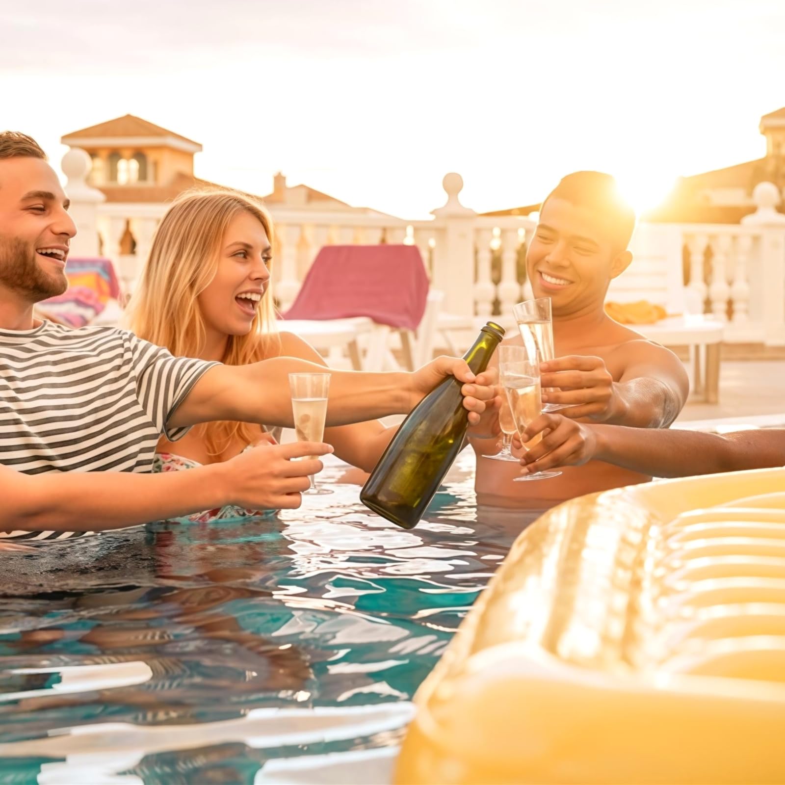 Soelomu easy-to-assemble champagne flutes save setup time