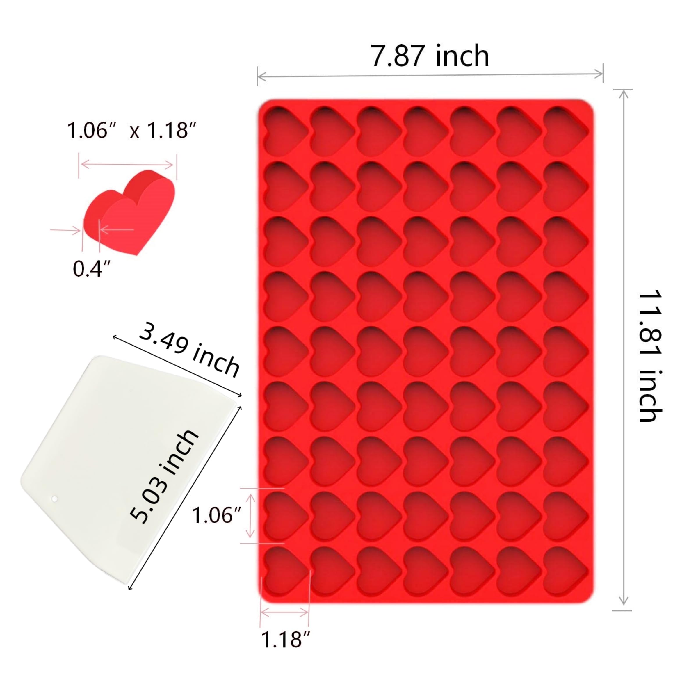 sofliym heart silicone mold with scraper included for cleanup