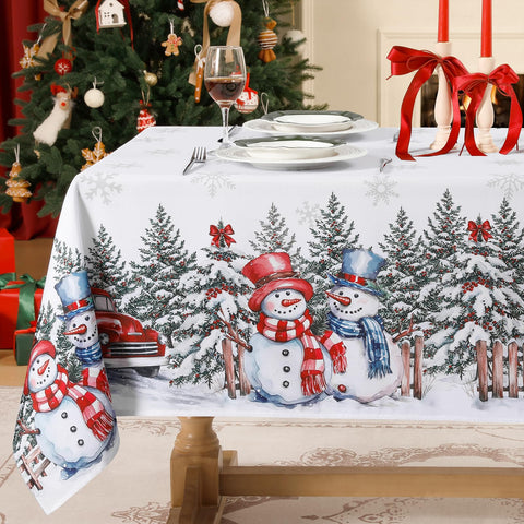 Softalker Christmas tablecloth 60x84 inch on festive dining table for holiday style