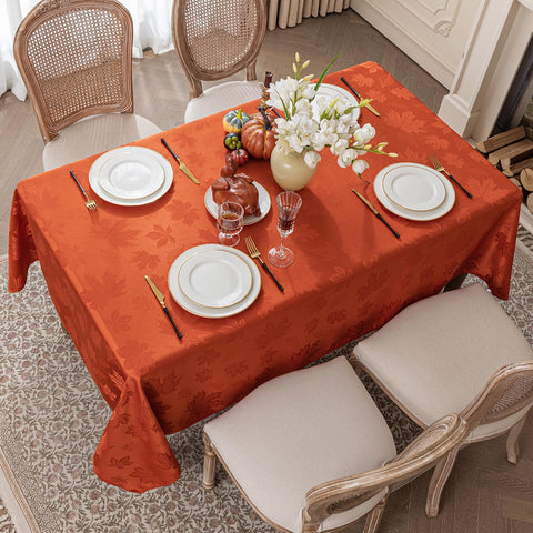 Softalker easy-care fabric tablecloth cleans quickly after gatherings.