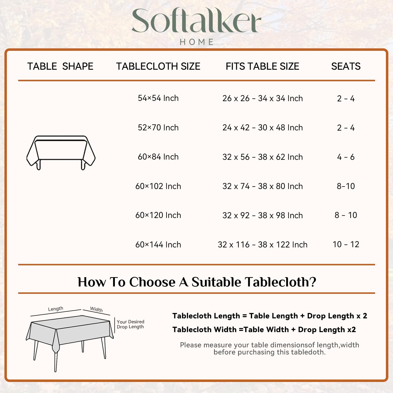 Softalker holiday dining tablecloth elevates fall celebrations and meals.