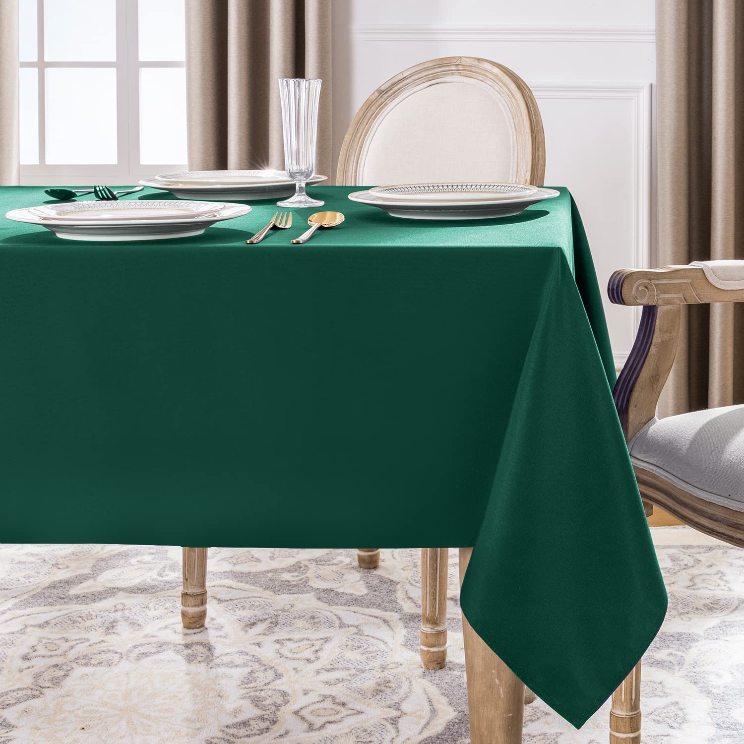 Softalker rectangle tablecloth 54x54 green adds color and quick cleanup after gatherings