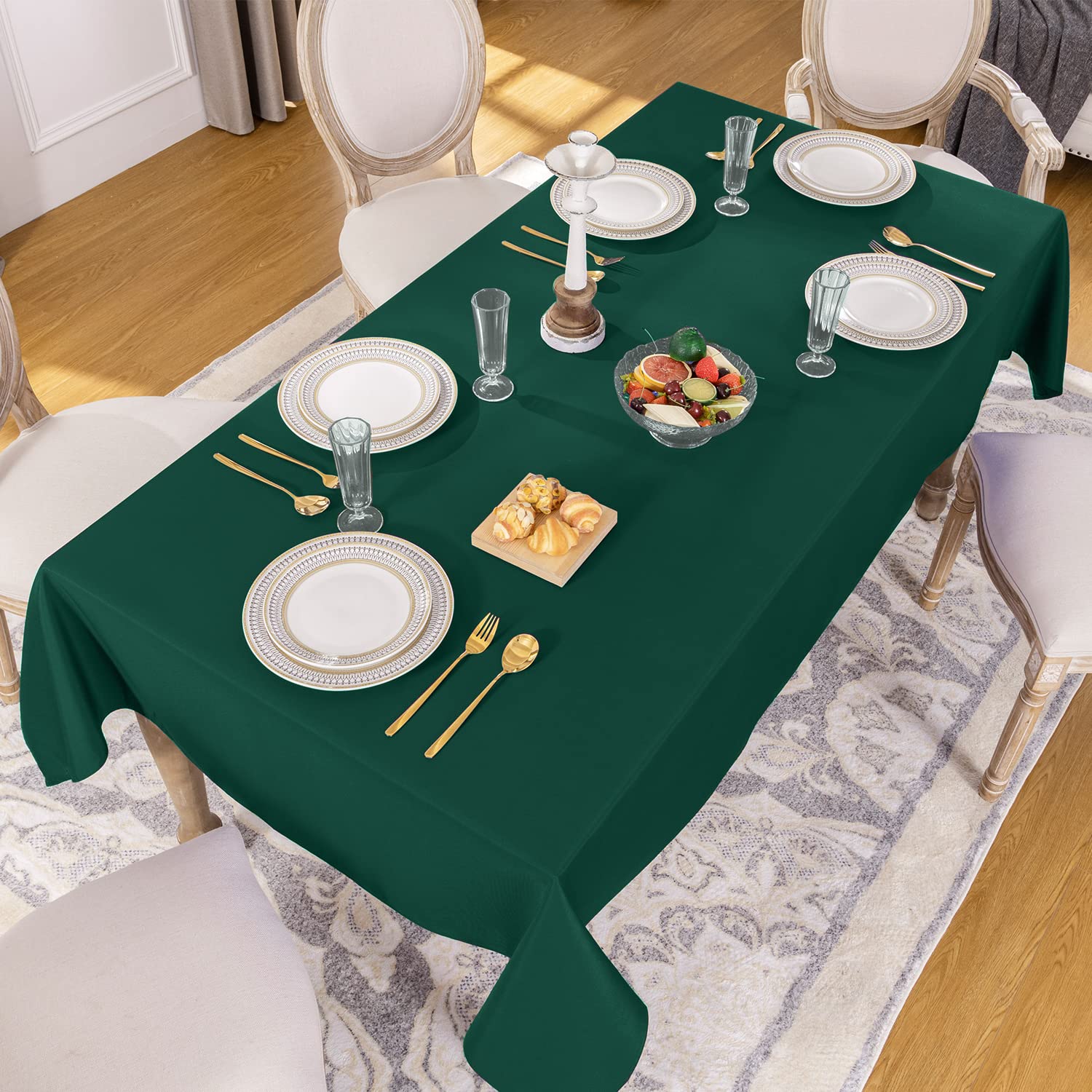 Softalker tablecloth wrinkle-free fabric for a neat, elegant dining setup