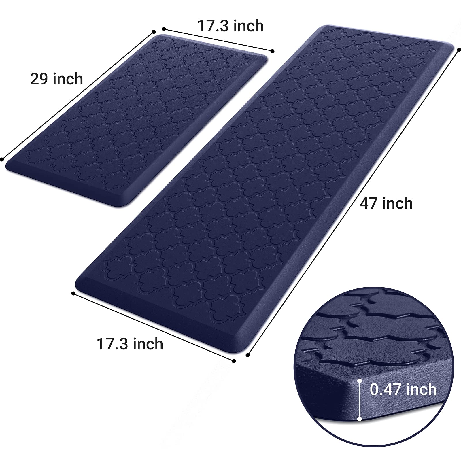 SoftDuo anti-fatigue foam mat reduces fatigue while cooking or working.