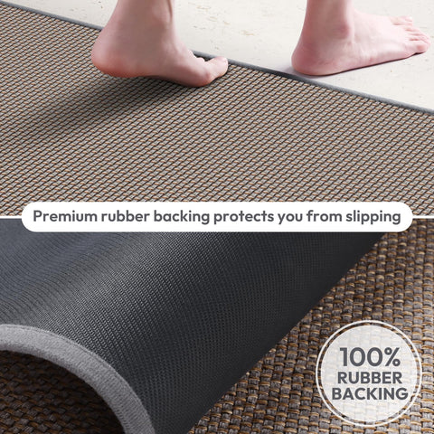 SoftDuo chenille-top kitchen mat texture, plush and comfortable to stand on