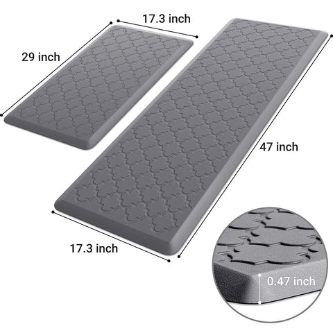 SoftDuo kitchen mat with embossed texture top provides extra foot support while preparing meals.