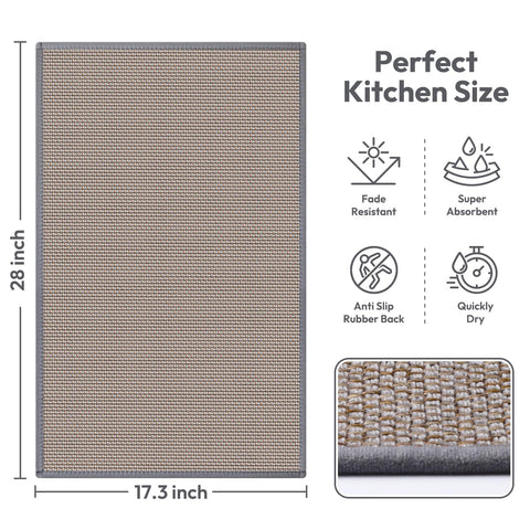 SoftDuo kitchen mat at entryway, grey, anti-slip underfoot for safe footing