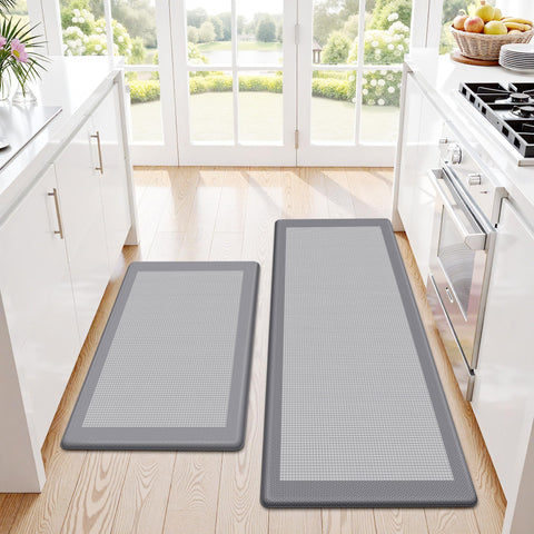 SofterCharm anti-fatigue foam mat supports feet during long cooking sessions.