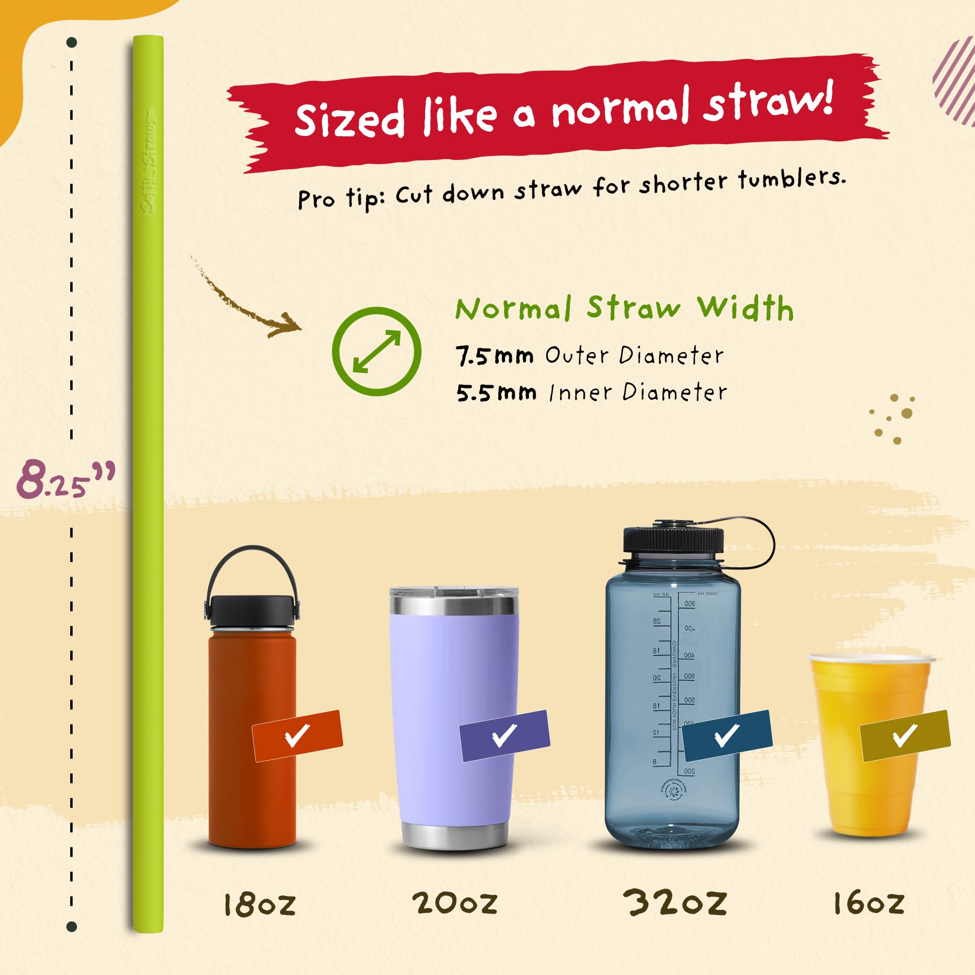 Softy Straws dishwasher safe for convenient cleanup after meals