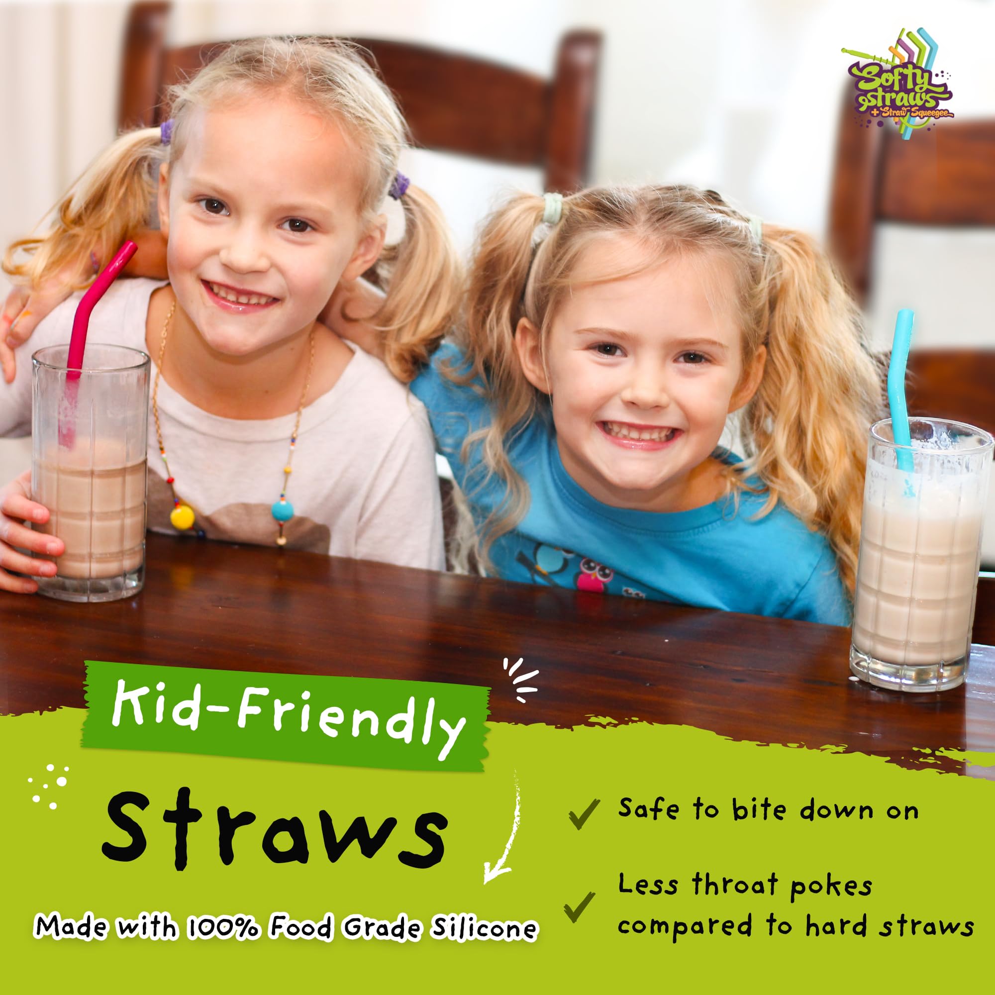 Softy Straws extra wide 7mm inner diameter ideal for smoothies and shakes.