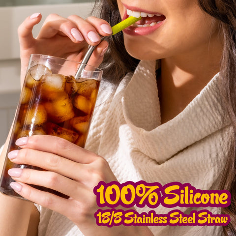 Softy Straws patented squeegee cleaner helps remove gunk easily.