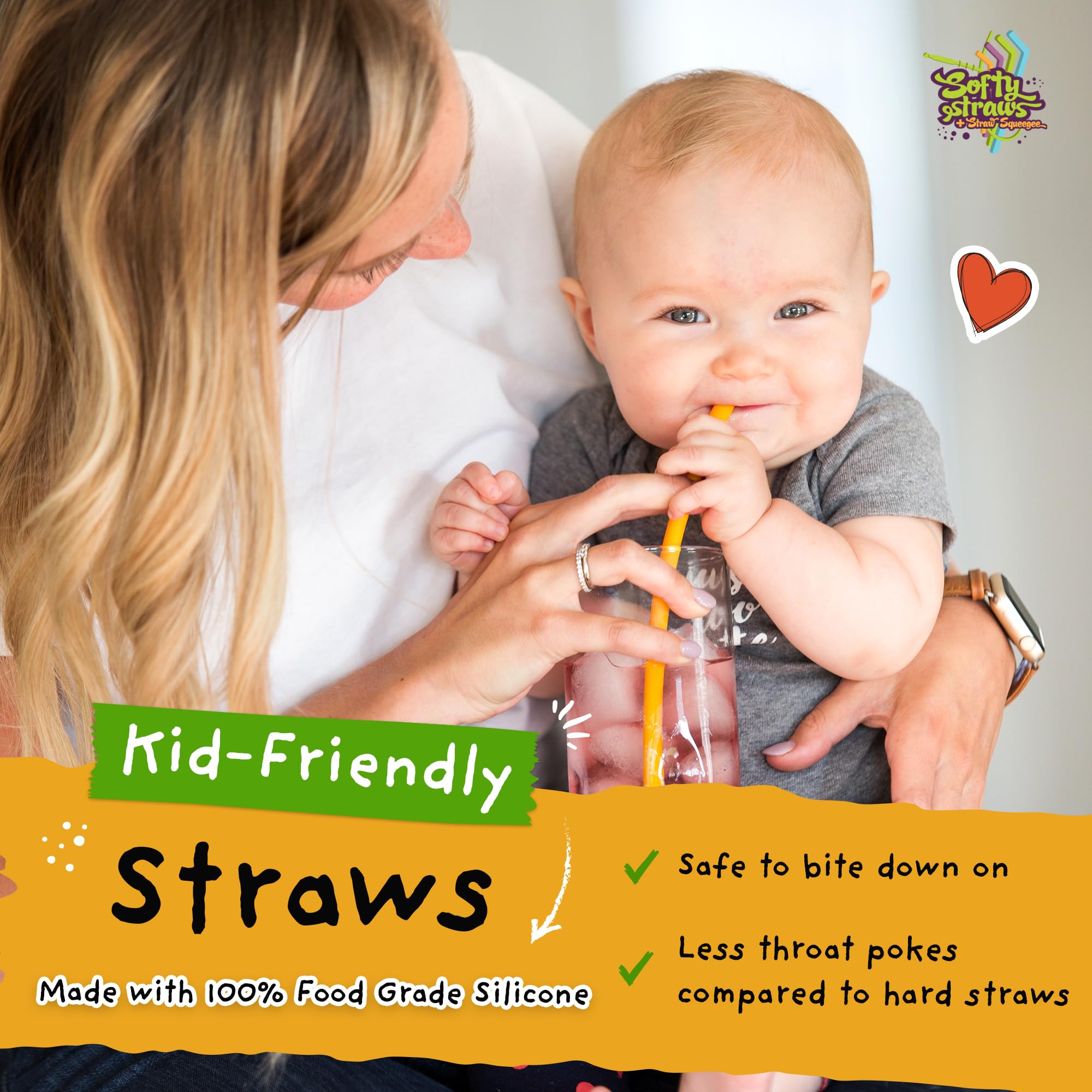 Softy Straws non teeth-chipping silicone stays comfortable for kids
