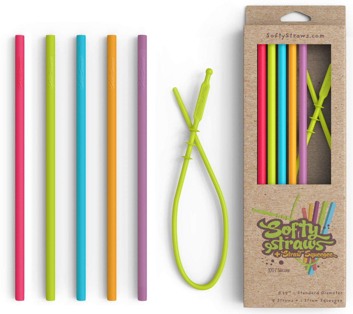 Softy Straws silicone straw traditional size for easy everyday sipping
