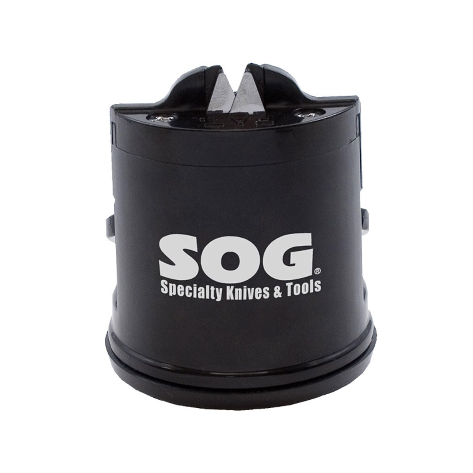 SOG Countertop Sharpener with secure suction base for hands-free sharpening.
