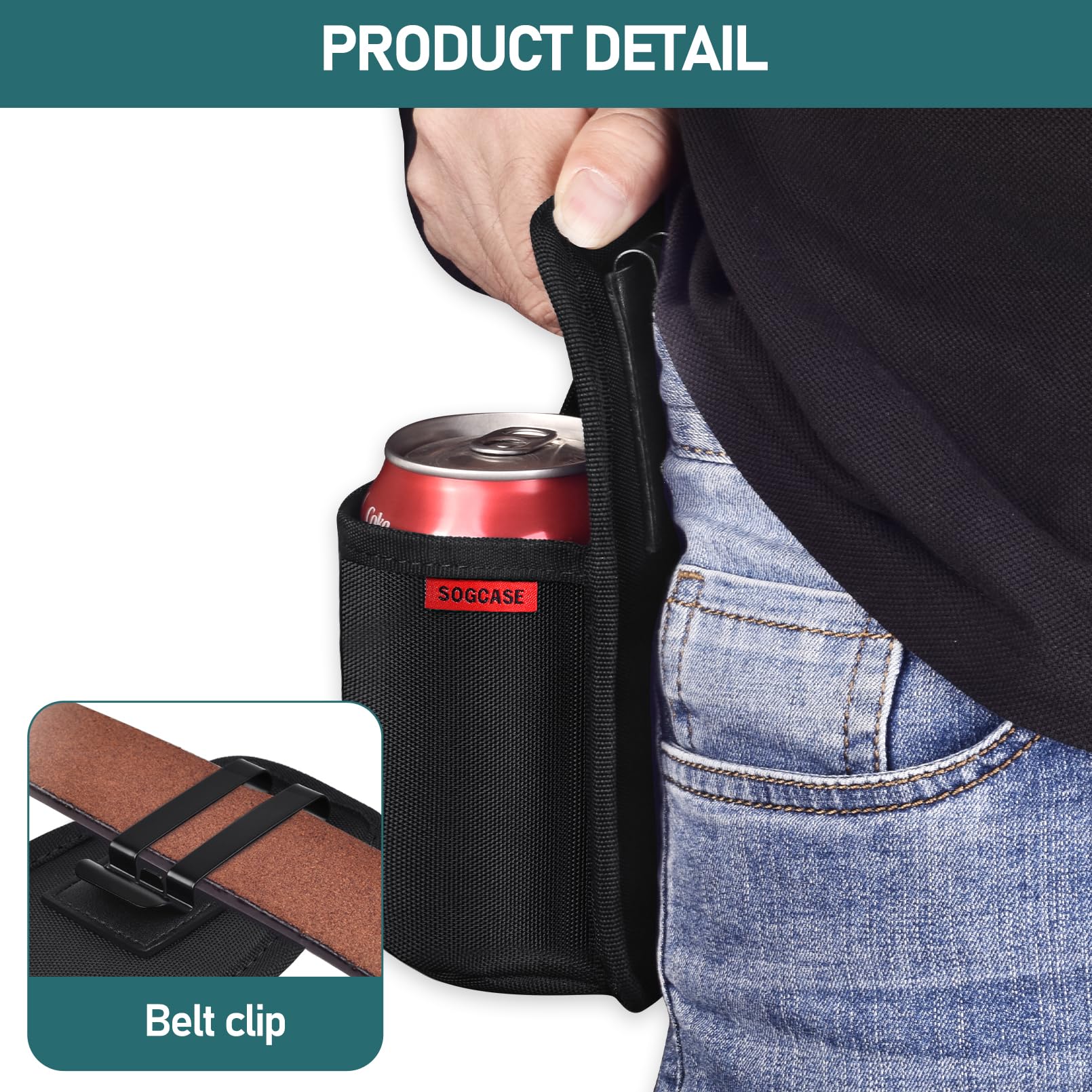 SOGCASE holster holds bottles and cans up to 2.6 inches for on-the-go use