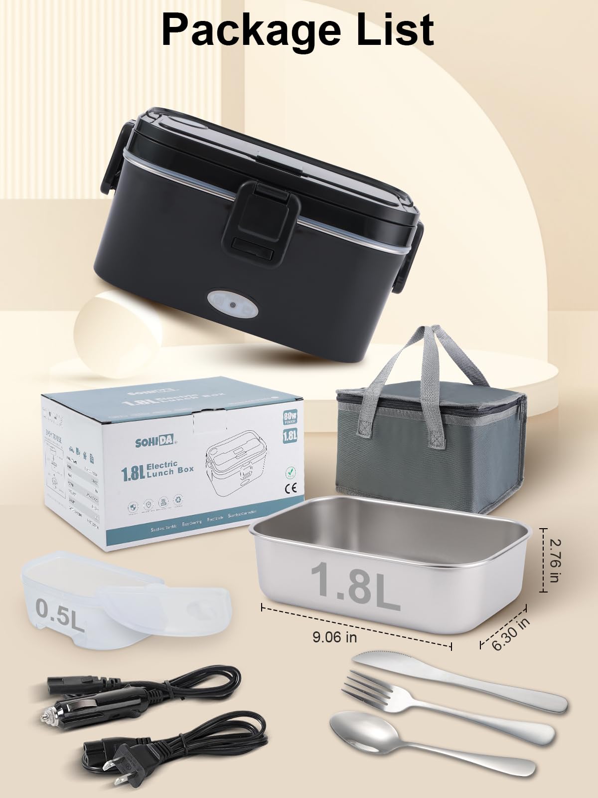 SOHIDA dishwasher-safe containers and insulated bag for easy transport