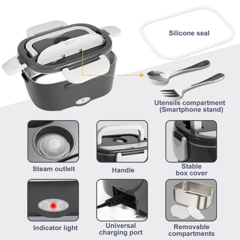 Leakproof gasket and dishwasher-safe parts simplify post-meal cleanup.