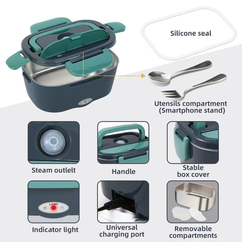 SOHIDA lunch box in car or truck use demonstrates versatile heating on the move