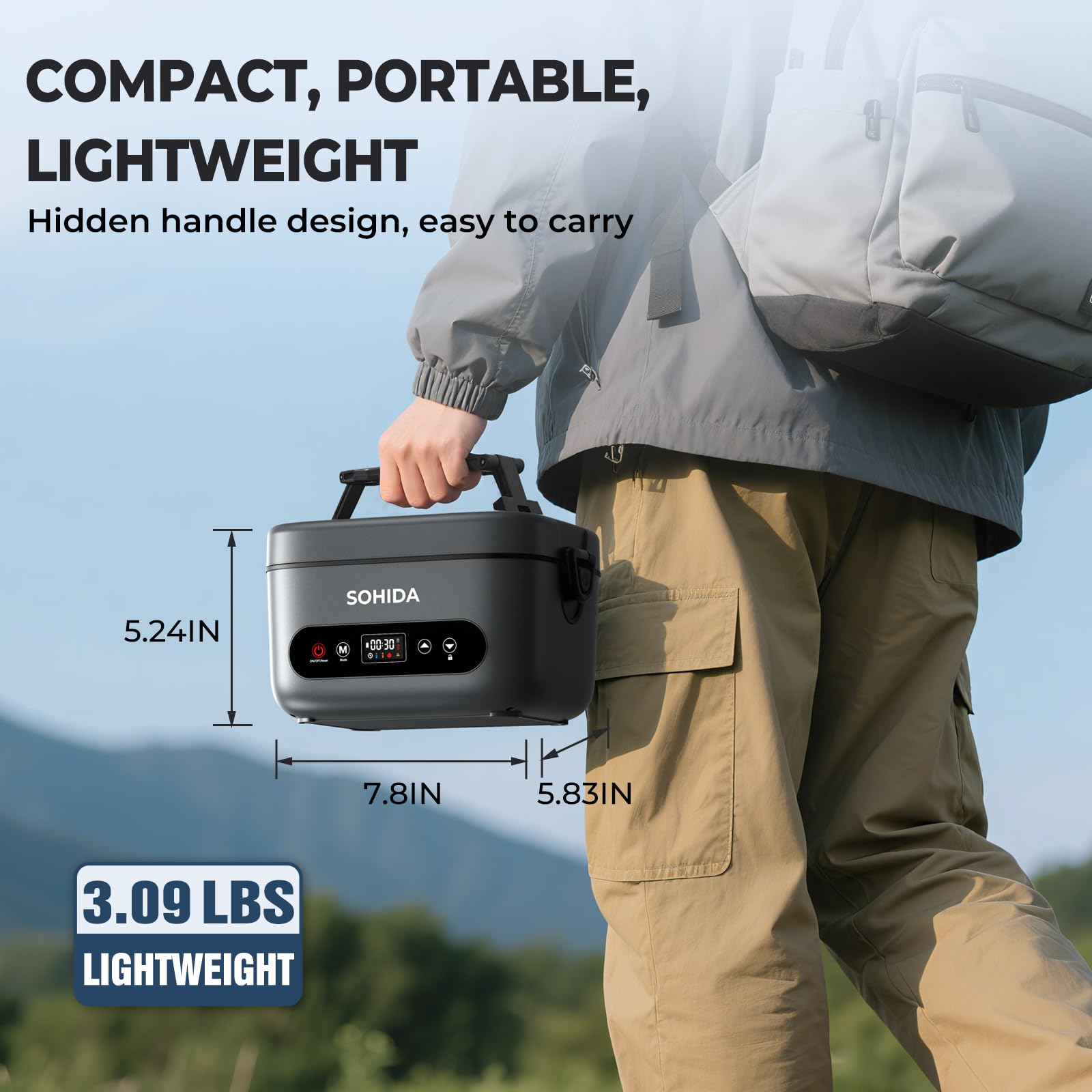 SOHIDA insulated bag keeps meals warm during commutes.