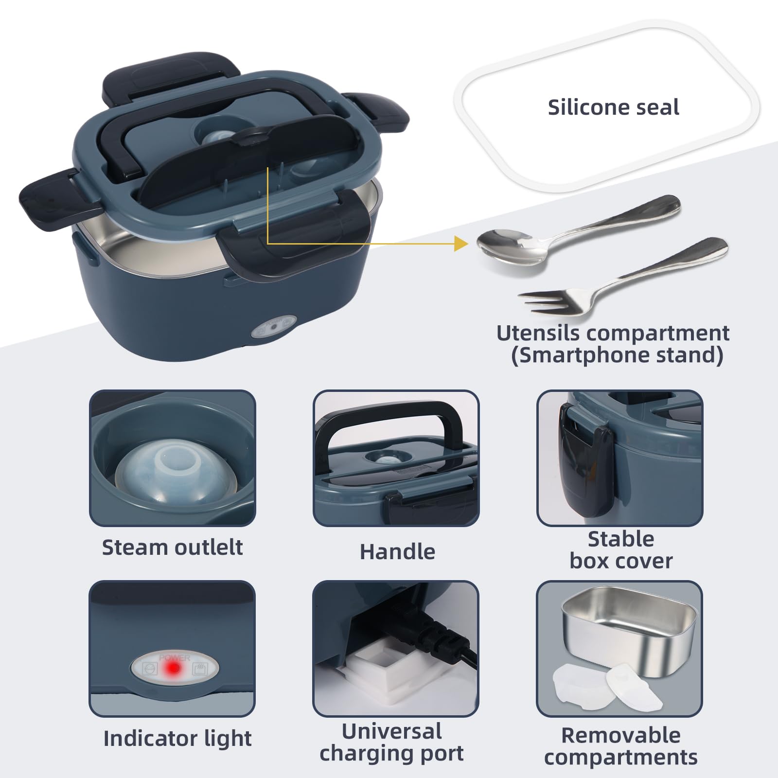 SOHIDA lunch box with dishwasher-safe containers for easy cleaning.