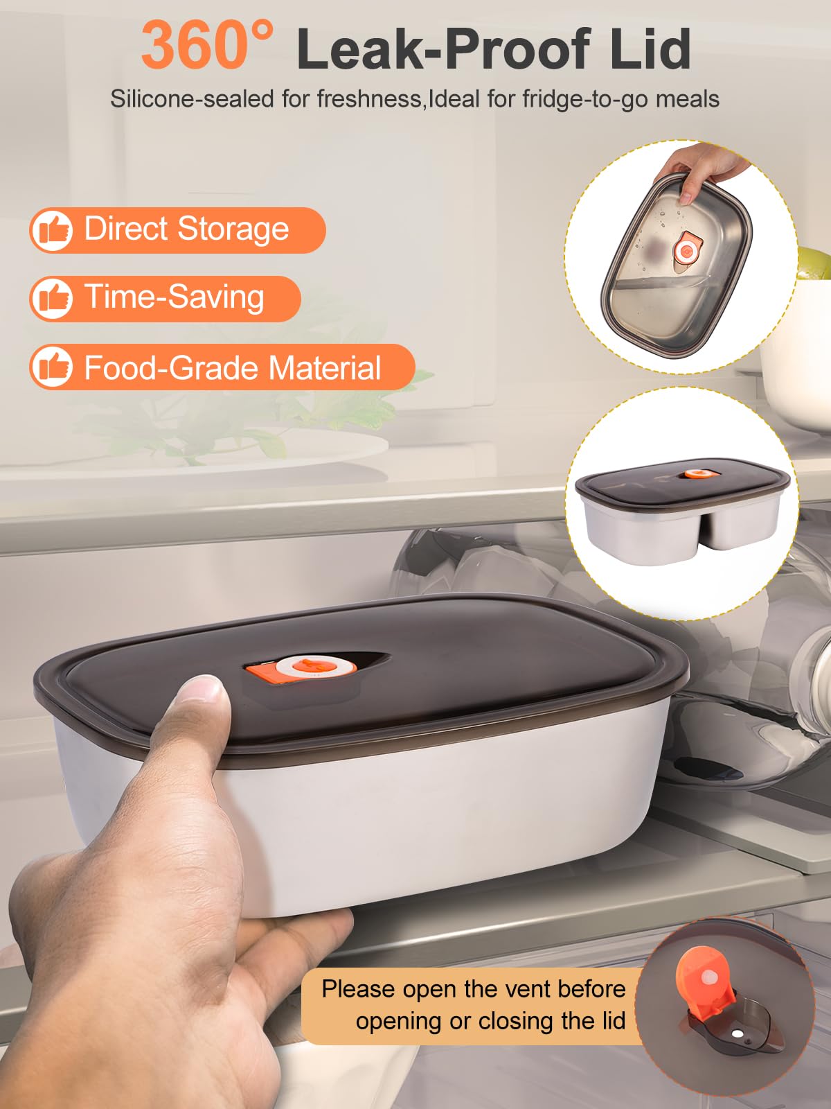 SOHIDA silicone sealed lid prevents spills during transport