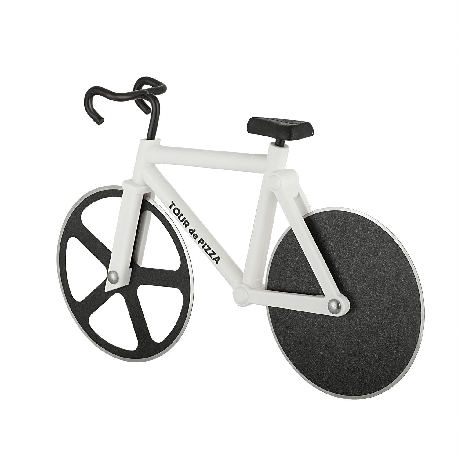 SOHO Kitchen Tour de Pizza Cutter display stand showcased on a counter.