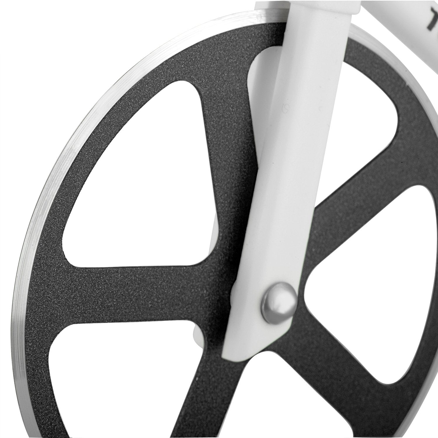 SOHO Kitchen Tour de Pizza Cutter side view highlighting compact design for storage.